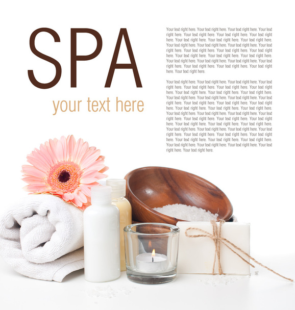 Productos para el cuidado corporal y plantilla de spa
 - Foto, Imagen