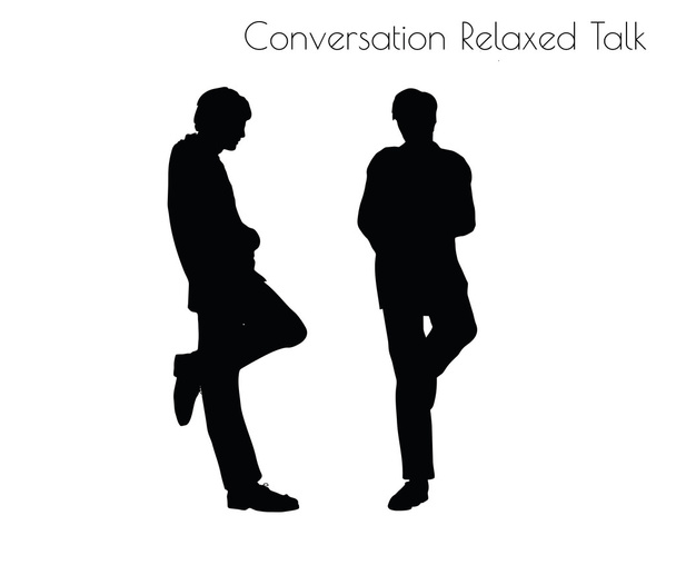 man in Conversation Relaxed Talk  pose - ベクター画像