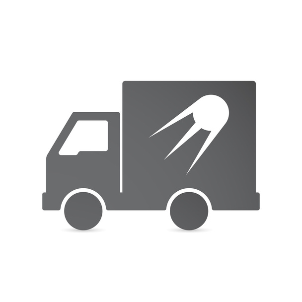 Camion de livraison isolé avec un satellite vintage
 - Vecteur, image