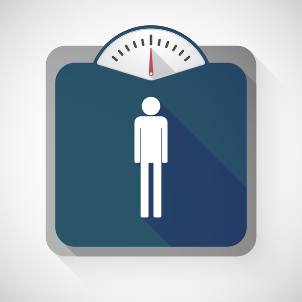 Isolated long shadow body weight scale with a male pictogram - Vector, Image