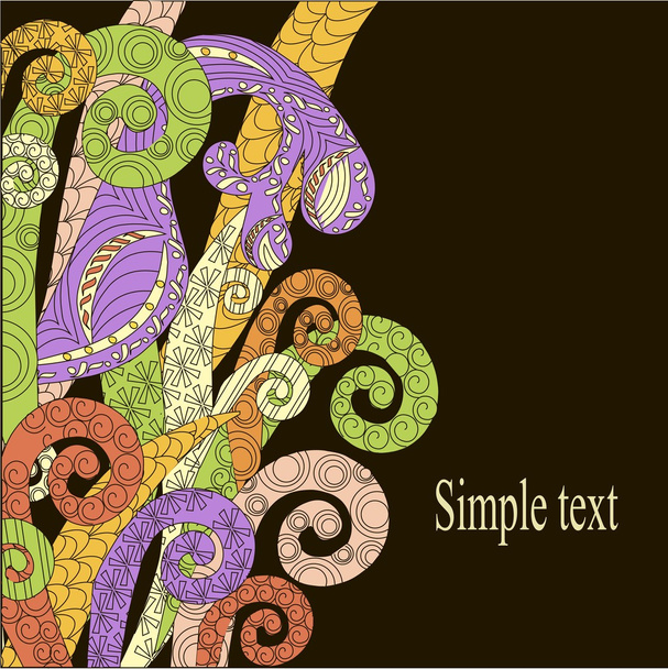 Hand getrokken zentangle kleurrijke abstracte achtergrond, vectorillustratie  - Vector, afbeelding