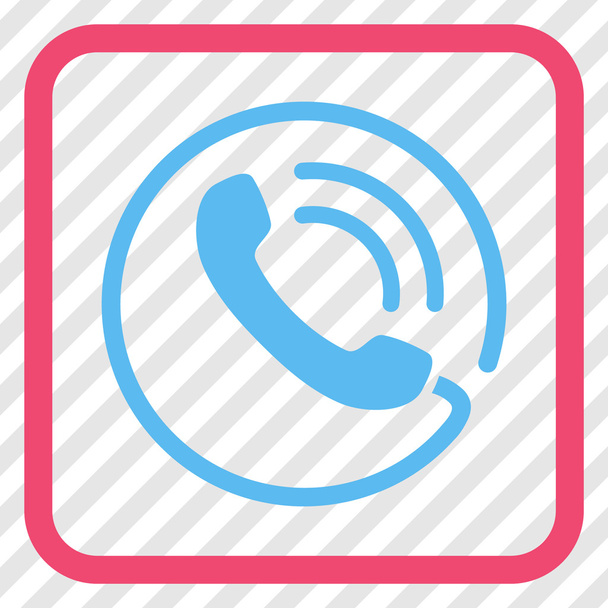 Phone Call Vector Icon In a Frame - Vektör, Görsel