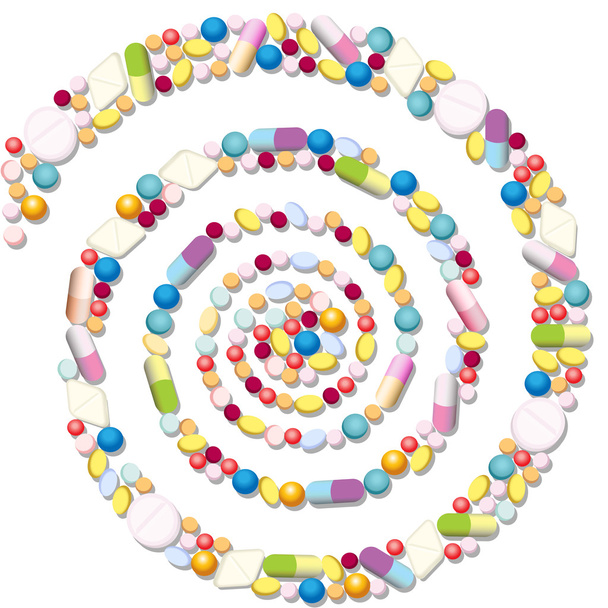 Pills Spiral Background - Vektor, obrázek