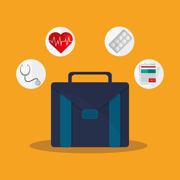 Suitcase and Health care design - Διάνυσμα, εικόνα