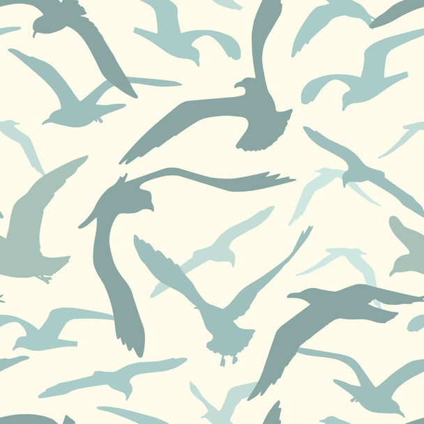 Sea gulls pattern - Vector, imagen