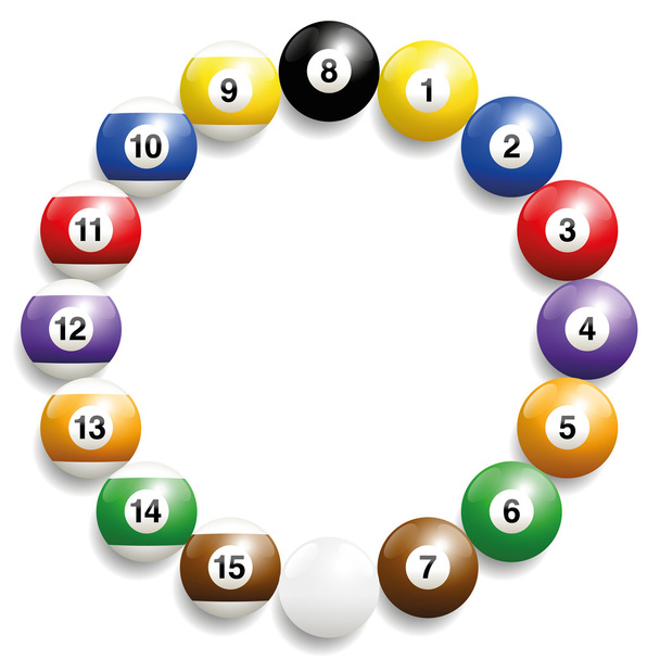 Billiard Balls Round Frame - Vecteur, image