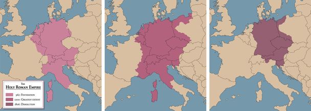 神聖ローマ帝国地図財団解散 - ベクター画像