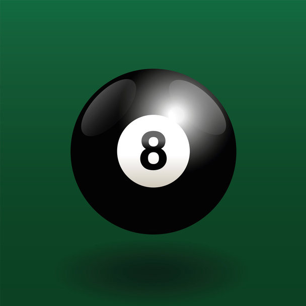 Billiard Eight Ball Black - Vector, Imagen