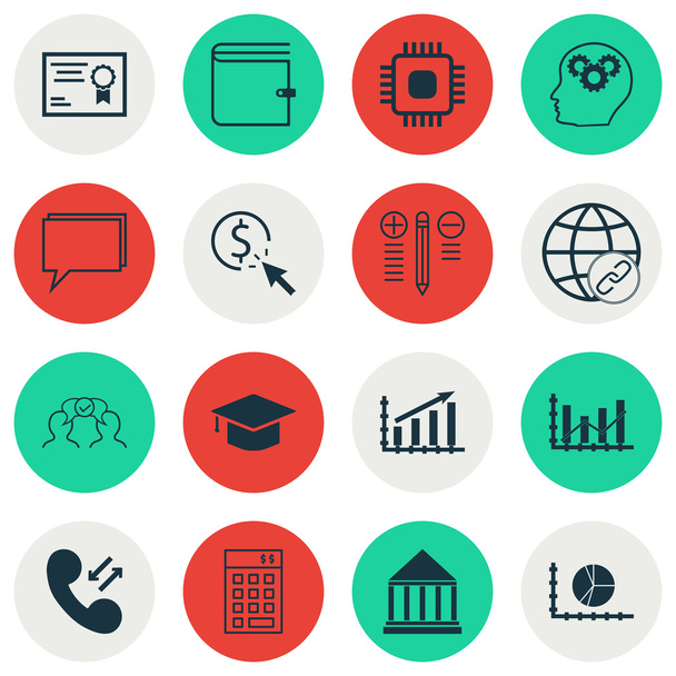 Set Of 16 Universal Editable Icons For SEO, Human Resources And Advertising Topics. Includes Icons Such As Cooperation, Raise Diagram, Cellular Data And More. - Διάνυσμα, εικόνα