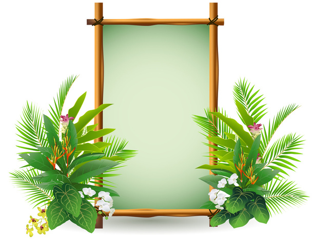 Decoration with tropical plant - Vector, Image
