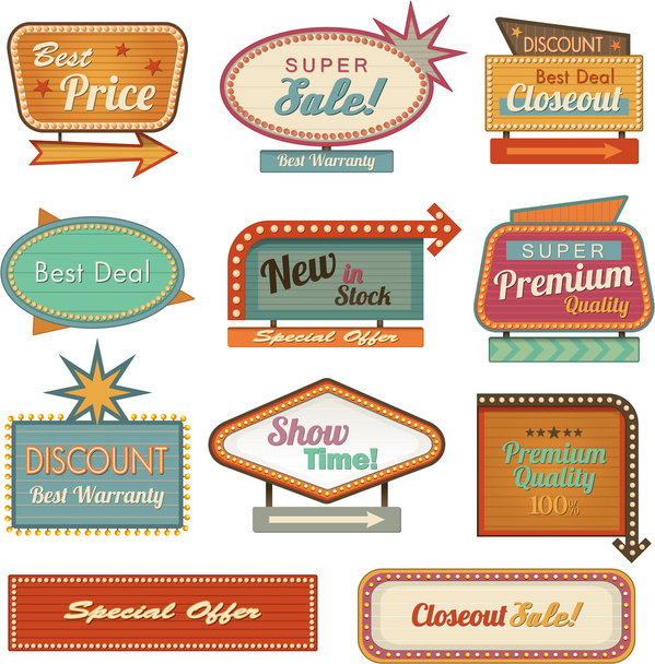Retro banner sign/ad collection - Photo, Image