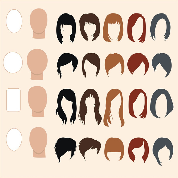 Set of hairstyles  - Vector, Image