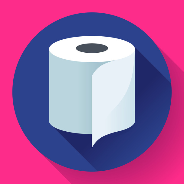Flat Toilet Paper Icon - ベクター画像