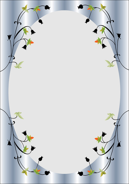 tarjeta romántica con líneas de plata
 - Vector, imagen