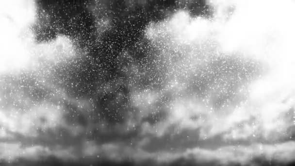 Monokromaattinen myrsky pilvet lunta Falling Loop
 - Materiaali, video