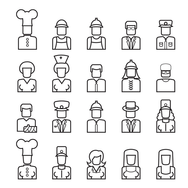 Mensen avatar lijn pictogrammen - Vector, afbeelding