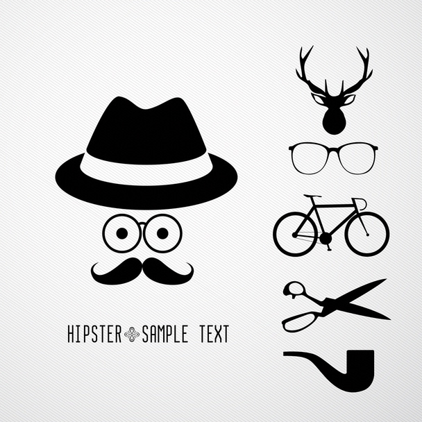 Hipster faces - Illustration - Vektor, obrázek