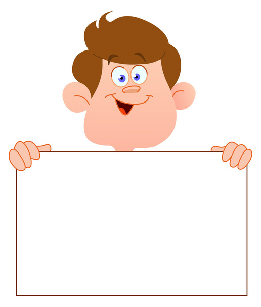 Smiling teenager with sign - Vector, Image