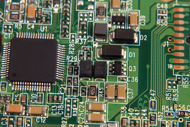 the electronic components on the panel closeup - Valokuva, kuva