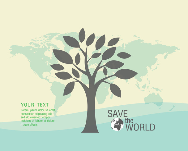 Ekolojik ve dünyayı yeşil kurtarmak - Vektör, Görsel