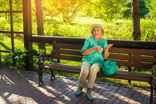 Senior woman is laughing. - Fotografie, Obrázek
