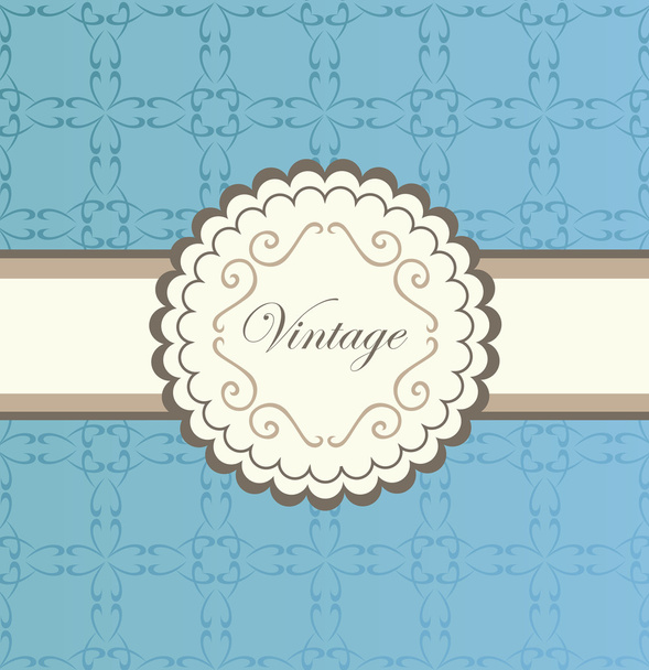 Vintage vector background with blue elements - Vettoriali, immagini