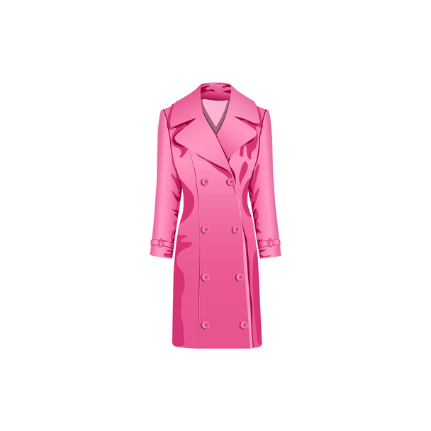 eine Reihe von Illustrationen für Website - Vektor-Symbole rosa Frauenkleidung. Element 4 weiblicher Herbstmantel Mantel Topcoat Herbstmode Regen Kleiderschrank von webit.top - Vektor, Bild