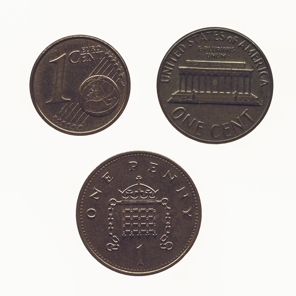 Vintage moneta na białym tle - Zdjęcie, obraz