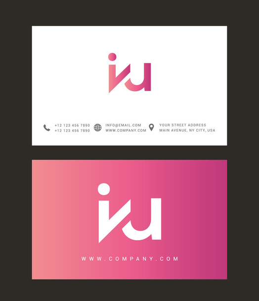 I and U Letters Logo - Wektor, obraz