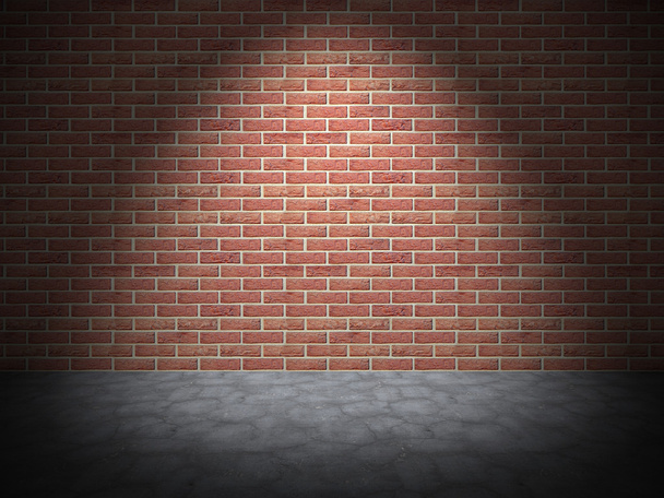 Mur en brique rouge avec projecteur. n
 - Photo, image
