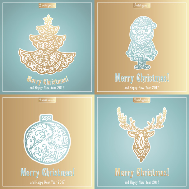 Merry Christmas lettering. Congratulations card. - Vector, Image