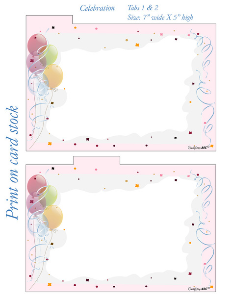 Celebration 5 x 7 Divider Tabs 1 and 2 - Vector, Image