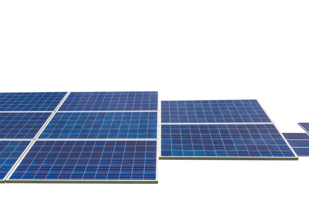 Solární panely Fotovoltaika izolovaných na bílém pozadí  - Fotografie, Obrázek