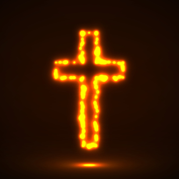 Cruz resplandeciente, símbolo cristiano, signo abstracto, vector de ilustración eps 10
 - Vector, Imagen
