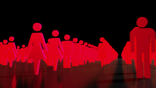 Чоловіча жіноча натовп людей ікони ділова команда секс гендер 4K
 - Кадри, відео