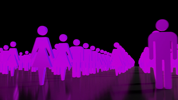 Mannelijke vrouwelijke menigte mensen pictogrammen business team geslachten gender 4k - Video