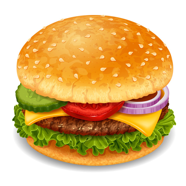 Grand hamburger savoureux avec de la viande
 - Vecteur, image