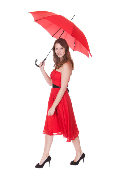 Woman with red umbrella - Fotografie, Obrázek