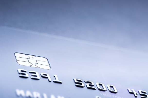 Credit or debit payment card. Macro shot credit card with euro banknotes - Φωτογραφία, εικόνα