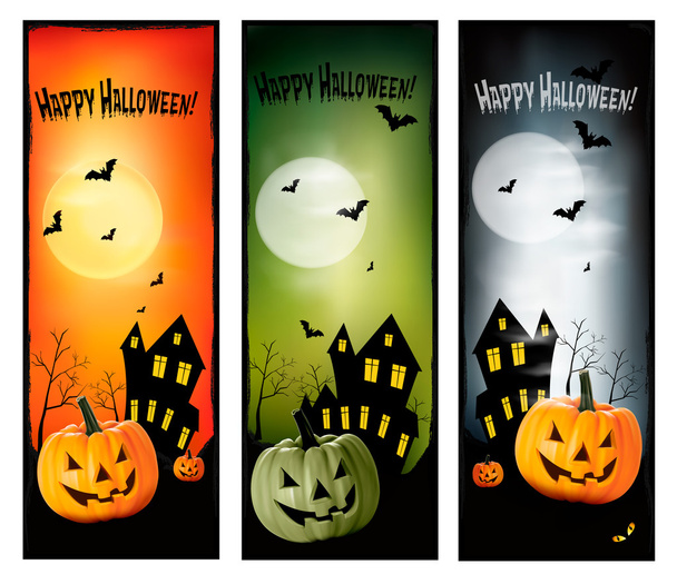 Three Halloween banners Vector - Vector, Image