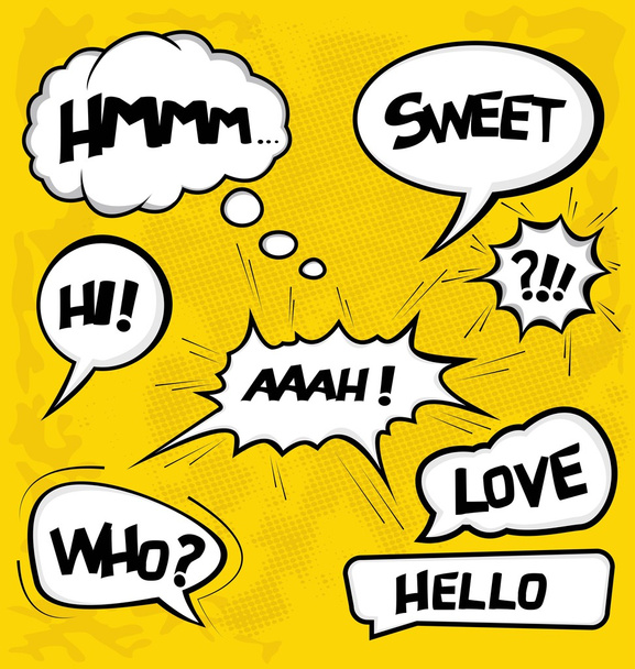 Коллекция мыльных пузырей речи в стиле комикса
 - Вектор,изображение