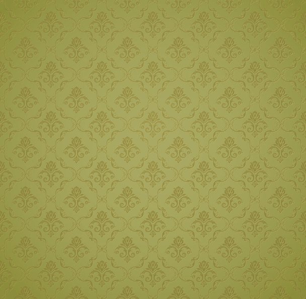 Groen naadloos behang patroon, vector - Vector, afbeelding