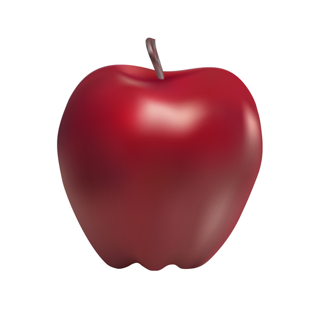 Roter Apfel auf weißem Hintergrund - Vektor, Bild