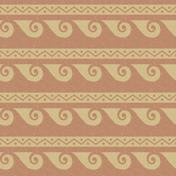 Античное бесшовное фоновое изображение винтажной спиральной кругловолновой геометрии
 - Вектор,изображение