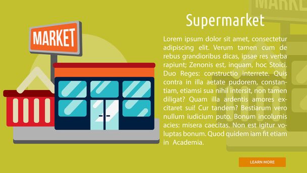 Banner conceitual de supermercado
 - Vetor, Imagem