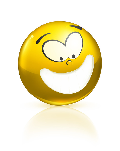 Smiling icon, yellow - Vector, Image