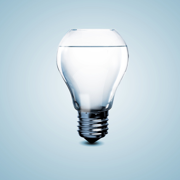 Electric light bulb with clean water - Fotoğraf, Görsel