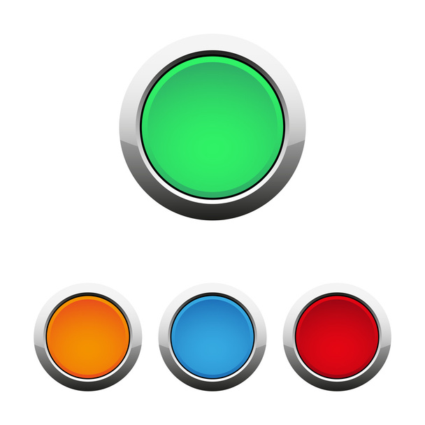 Set aus einfachen, farbigen runden Web-Buttons - Vektor, Bild