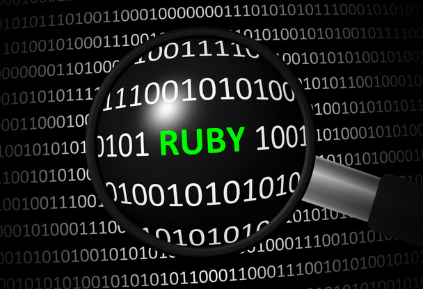 Двоичный код с RUBY и увеличительной линзой
 - Фото, изображение