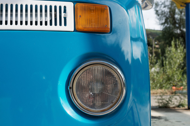 Closeup of vintage car headlight - Φωτογραφία, εικόνα